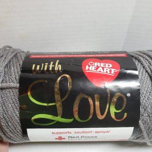 Red Heart With Love Yarn- Pewter- #4 Worsted 7 oz. 370 yds 100% Acrylic